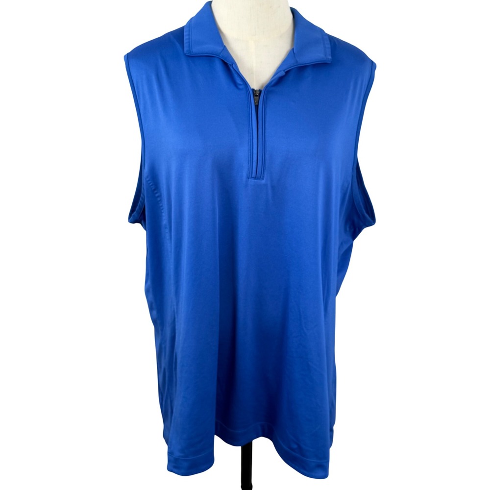 Chase 54 Womens XXL Sleeveless Golf Polo Blue Quarter Zip Performance Sporty Top